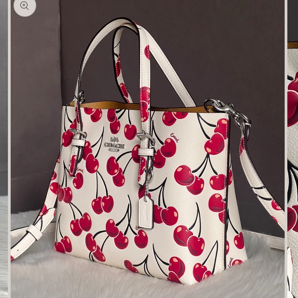 MOLLIE TOTE BAG 25 WITH CHERRY PRINT
Color: SV/Chalk Multi - Picture 7 of 16